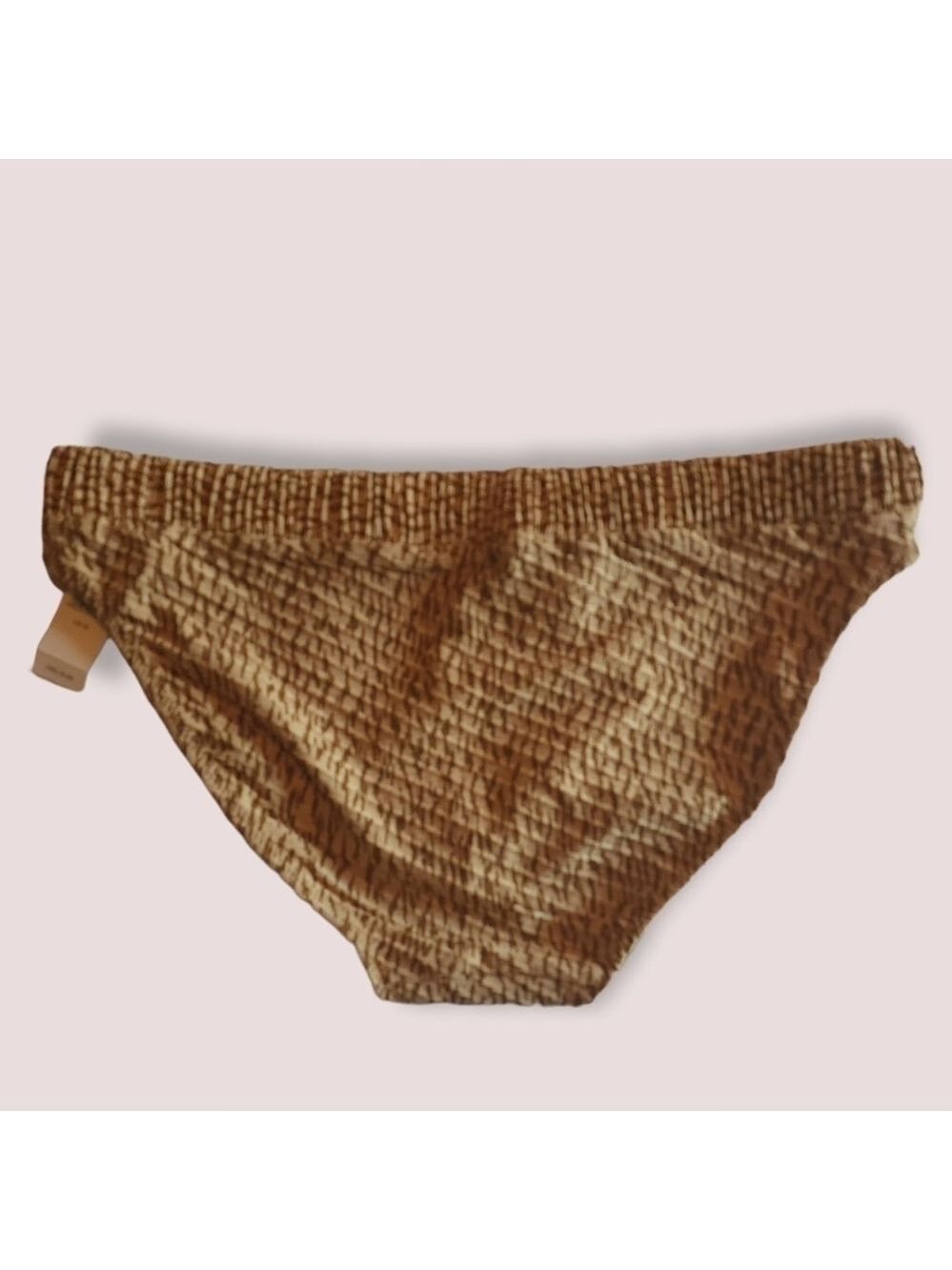 New Aerie Animal Print Bikini Bottoms Neutral Tan Ribbed Texture - Picture 2 of 9
